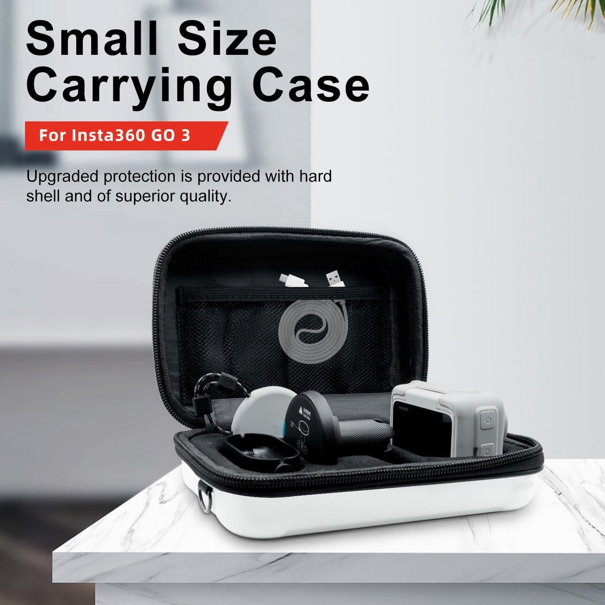 Waterproof Hard Shell Storage Bag for Amagisn - Compact Size - Pearl White