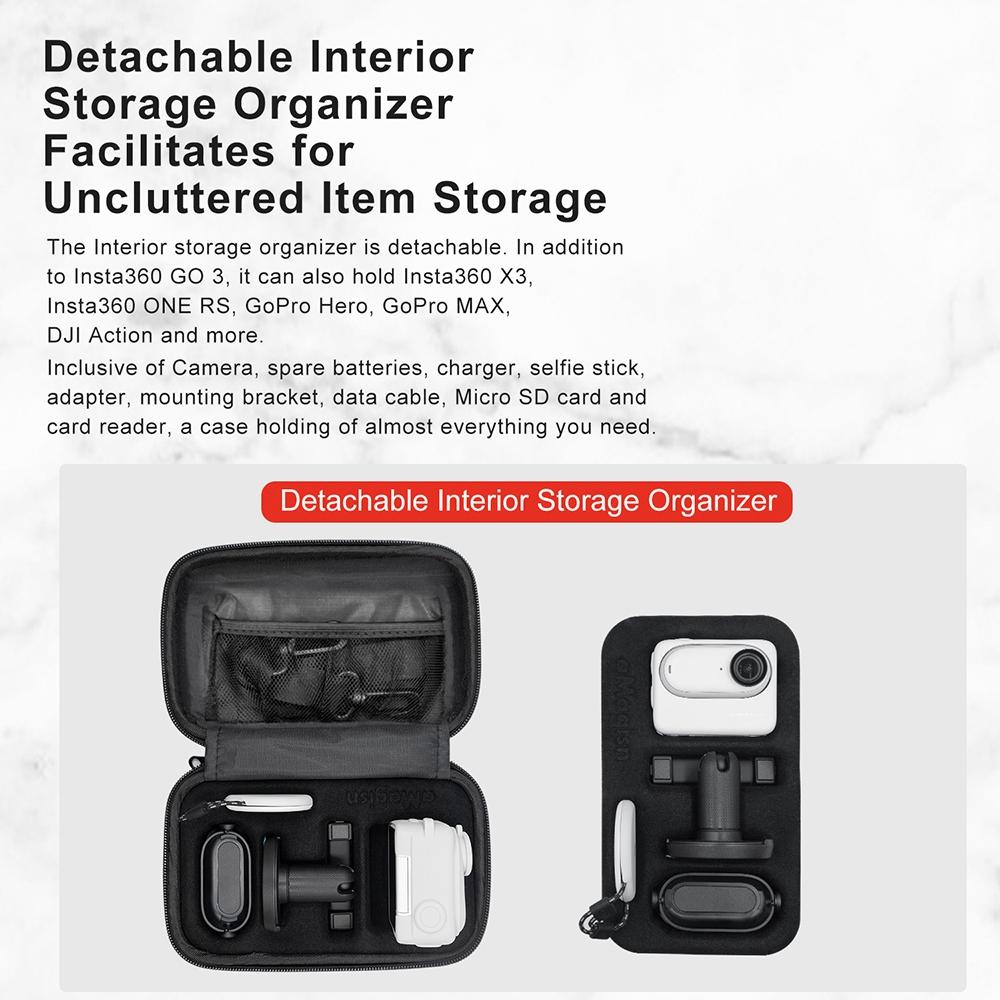 Waterproof Hard Shell Storage Bag for Amagisn - Compact Size - Pearl White