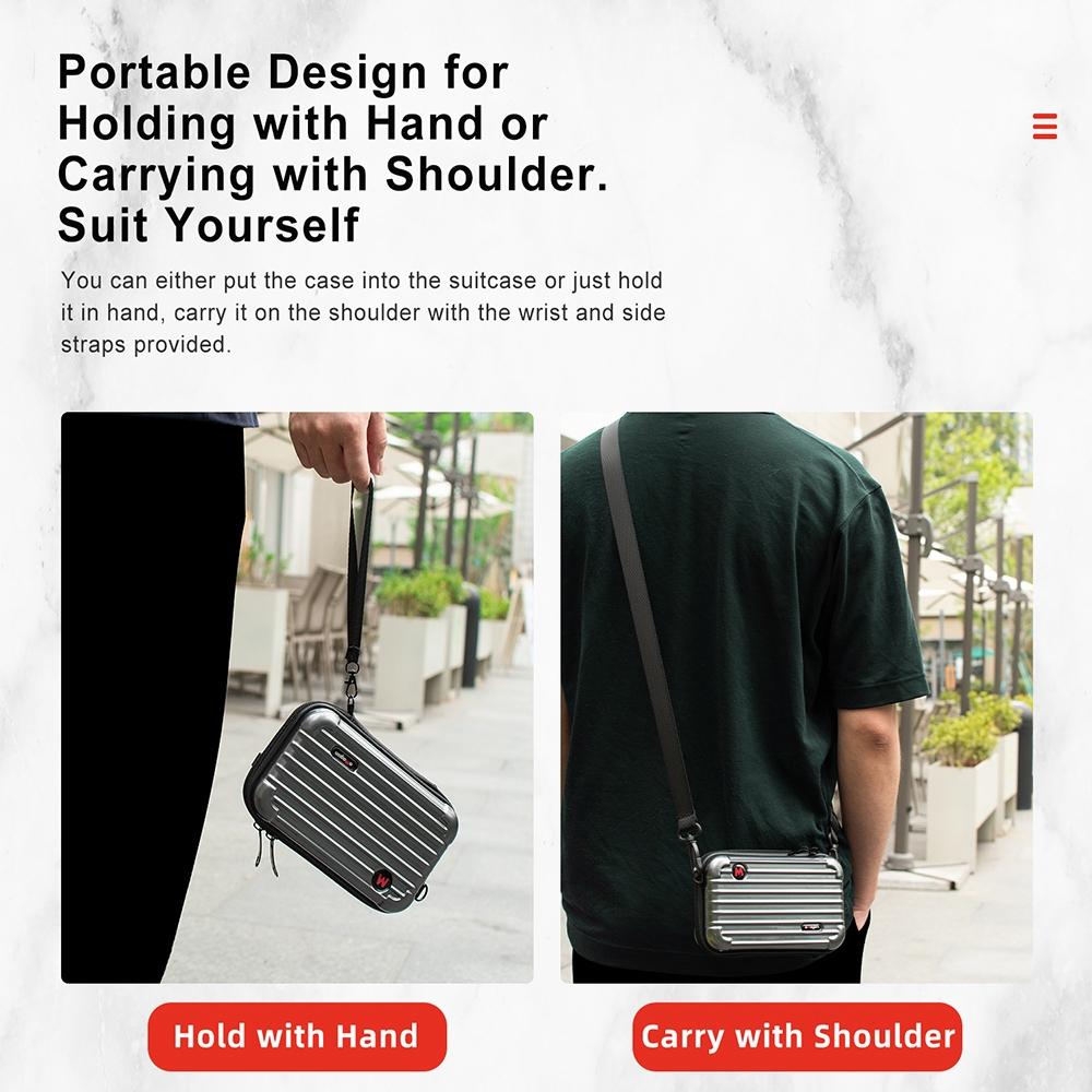 Waterproof Hard Shell Storage Bag for Amagisn - Compact Size - Pearl White