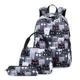 Student Backpack Set - Printed Design - Grey - Extra Image