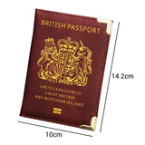 Dark Blue Leather Passport Cover With Metal Feet - Front View