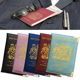 Dark Blue Leather Passport Cover With Metal Feet - Side View