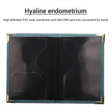 Dark Blue Leather Passport Cover With Metal Feet - 45-Degree Angle