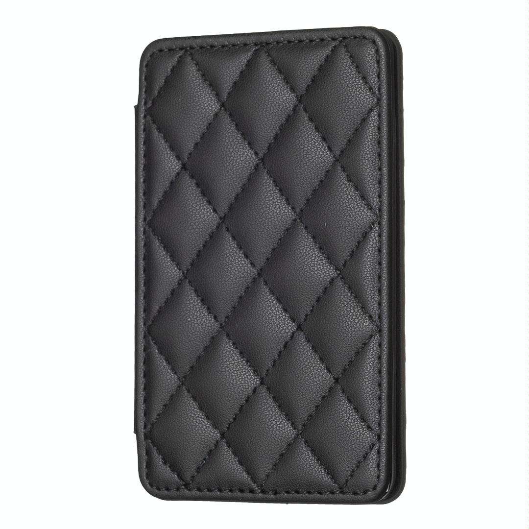 Rhombus Pattern Card Bag Back Sticker For Mobile Phones - Black