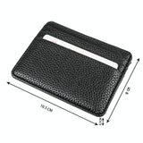 Lychee Pattern Mini Card Holder Multi Card Slots Ultra Thin Coin Purse - Pink - Front View