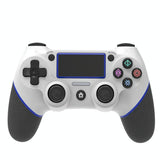 Rubberized Bluetooth Gamepad for Ps4 - Wireless - White Red - Close-Up Angle