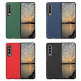 For Samsung Galaxy Z Fold4 5G Fold 4 Cross Texture Pu Leather Case - Blue - Rear View