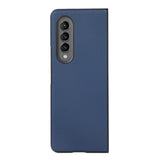 For Samsung Galaxy Z Fold4 5G Fold 4 Cross Texture Pu Leather Case - Blue - Low Angle
