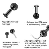 Adjustable Ball Head Adapter for Underwater Photography Lights - M5 Screw Black - Rear View