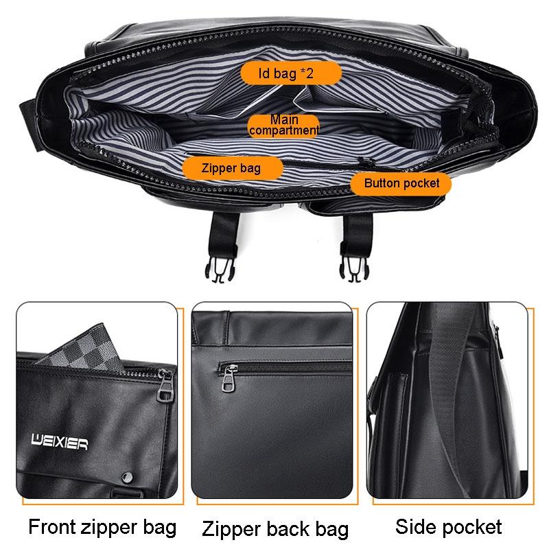 Large Capacity Business Messenger Bag For Men - Brown