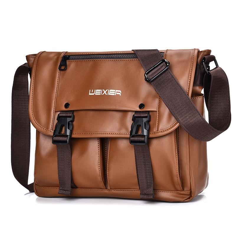 Large Capacity Business Messenger Bag For Men - Brown