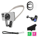 Versatile Magnetic Neck Holder for Phones and Action Cameras - Star Light Color - Front View
