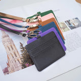 Horizontal Id Card Bag & Lanyard - Blue - Close-Up Angle