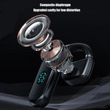 Wireless Bluetooth Headphone with Digital Display - Black - White - Close-Up Angle