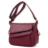 Stylish Leather Shoulder Bag For Summer - Purple - Front View