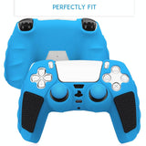 Silicone Gamepad Protective Case for Sony Ps5 with Splicing Design and Rocker Caps - Red Black - Top-Down View