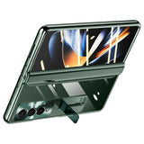 For Samsung Galaxy Z Fold4 5G Samsung Fold 4 Full Body Hinge Case - Electroplated - Green - 45-Degree Angle