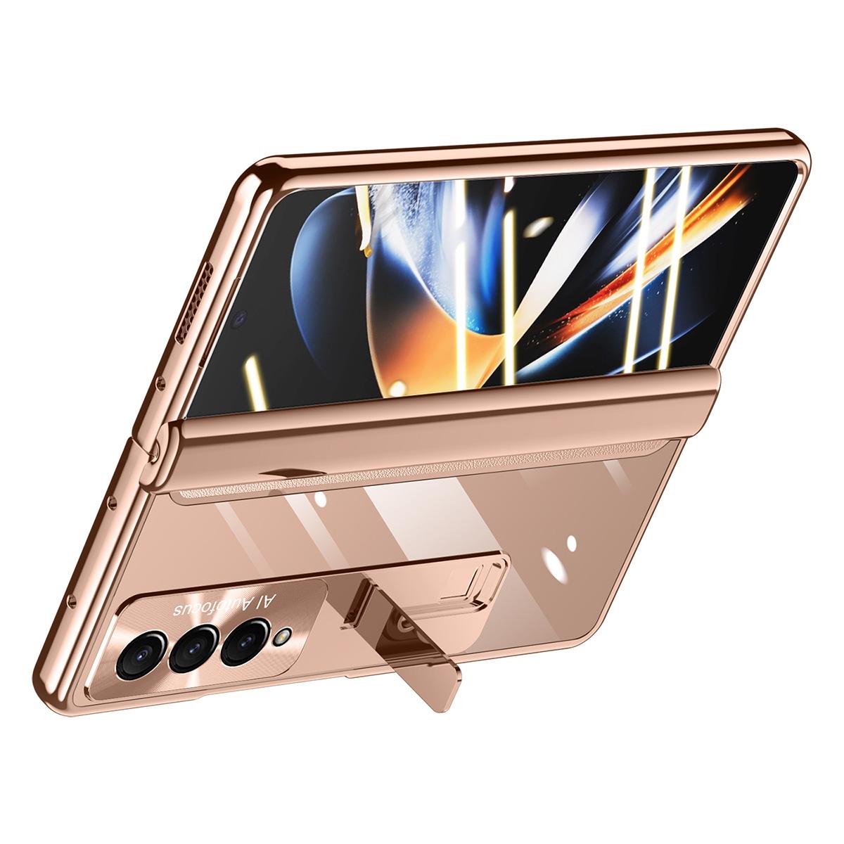 For Samsung Galaxy Z Fold4 5G Samsung Fold 4 Full Body Hinge Case - Electroplated - Green