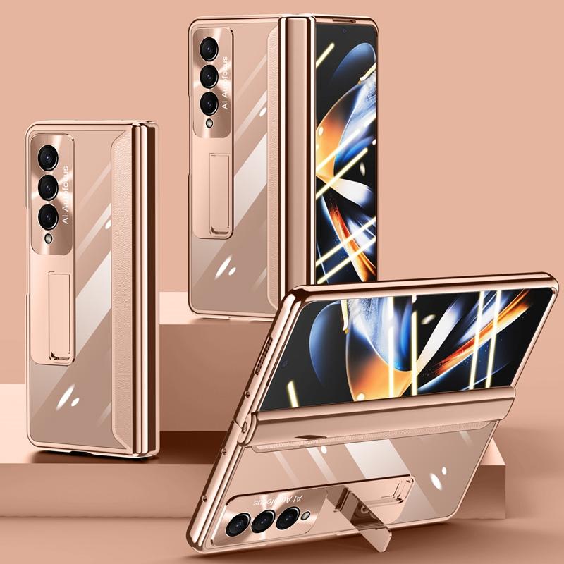 For Samsung Galaxy Z Fold4 5G Samsung Fold 4 Full Body Hinge Case - Electroplated - Green