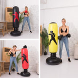 Vertical Inflatable Non-Tumbler Boxing Column - 160Cm Height - Black - Close-Up Angle