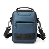Men Messenger Bag - Wear As Belt Shoulder Or Handheld Bag - Dark Blue - Front View