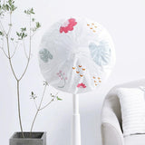 Modern Minimalist Floral Floor Fan Cover - 48cm - Green House - 45-Degree Angle