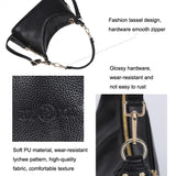 Stylish Middle Aged Women Shoulder Bag - Black - Rear View