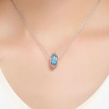 925 Sterling Silver Seasonal Glass Bead Bracelet Charms - Light Blue - Extra Image