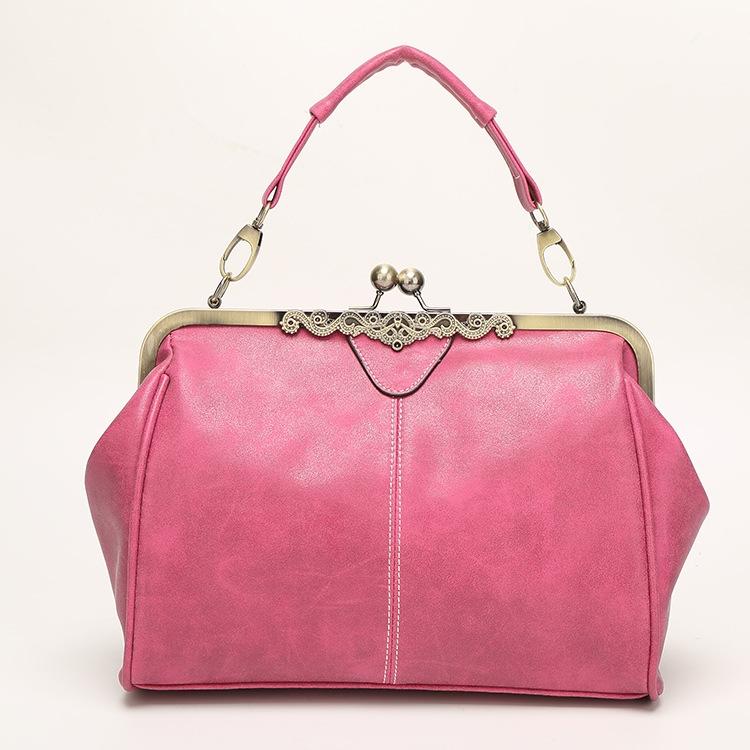 Retro Shoulder Bag For Women Messenger Style - Rose Red