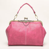 Retro Shoulder Bag For Women Messenger Style - Rose Red - Rear View