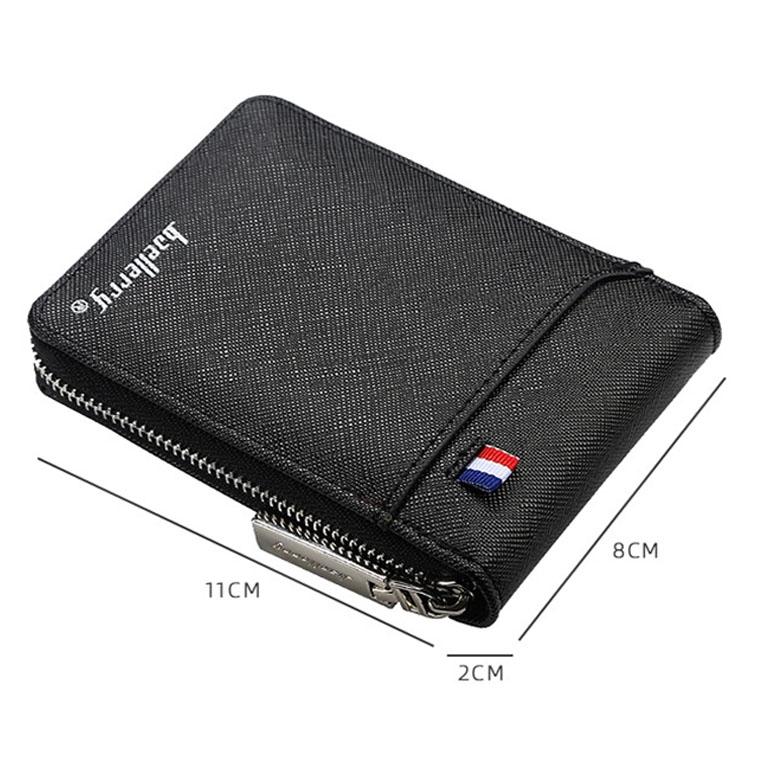 Large Multi Card Slot Organ Card Bag With Zip Coin Purse - Coffee