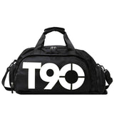 Large Capacity Sports Bag With Wet / Dry Separation - Black And White