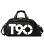 Large Capacity Sports Bag With Wet / Dry Separation - Black And White
