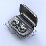 Wireless Bone Conduction Earphones with Noise Reduction - White - Rear View