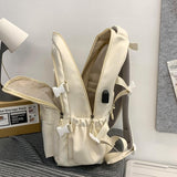 Lightweight Student Backpack For Men & Women - White - Rear View