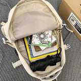 Lightweight Student Backpack For Men & Women - White - Close-Up Angle