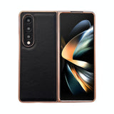 For Samsung Galaxy Z Fold4 5G Skyline Series Nano Electroplating Pu Case - Pink Gold - Extra Image