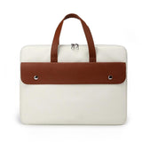 Stylish Pu Leather Laptop Bag - Briefcase Cover - Grey - 14 Inch - Front View