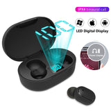 Wireless Bluetooth Earphones with E6s Led Display - Tws - Blue - Side View