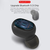 Wireless Bluetooth Earphones with E6s Led Display - Tws - Blue - Rear View