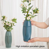Thickened Pe Vase for Dried Flower Arrangements - Durable Drop-proof and Crack-proof - Rose Pink - Rear View