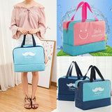 Travel Bag - Waterproof Oxford Cloth - Blue Smiley Face