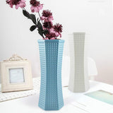 Versatile Plastic Vase for Creative Wet and Dry Flower Arrangements - Blue - 45-Degree Angle