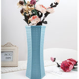 Versatile Plastic Vase for Creative Wet and Dry Flower Arrangements - Blue - Close-Up Angle