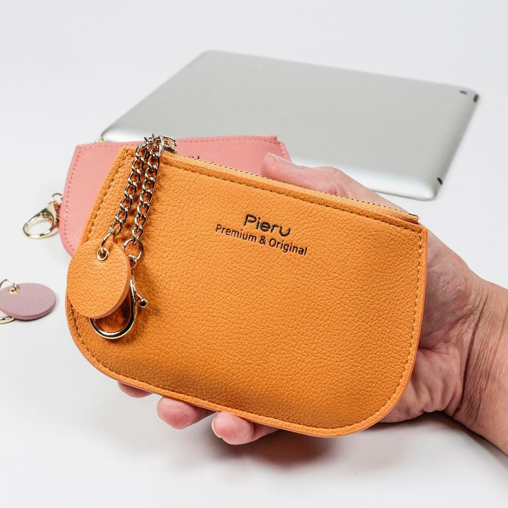 Ultra Thin Zippered Mini Wallet For Women Compact Coin Purse - Pink