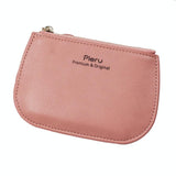 Ultra Thin Zippered Mini Wallet For Women Compact Coin Purse - Pink