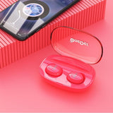 Waterproof Tws Bluetooth Earphones - Hd Stereo Sound - White - Rear View