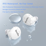Waterproof Tws Bluetooth Earphones - Hd Stereo Sound - White