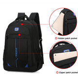 Large Capacity Casual Backpack For Students - Blue - Side View