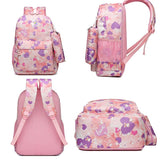 3 Piece Sweet Casual Backpack Set For Students - Green - Side View